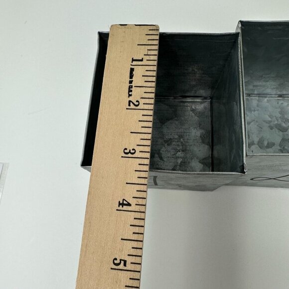 Rae Dunn Numbered Galvanized Tin Organizer with Wood Tray 1 2 3 College Office - Picture 5 of 12